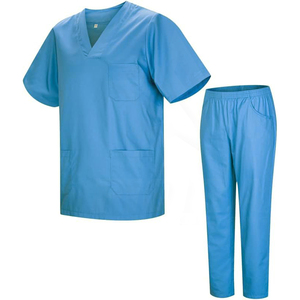Tenues médicales unisexes pour hommes et femmes, col en V, en spandex, uniformes d'infirmière d'hôpital, ensemble de blouses d'infirmière pour femmes, ensemble de blouses d'infirmière personnalisées en gros - Product Image 1