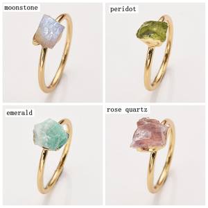 925 Sterling Silver Adjustable Natural Raw Multi Gemstone <b>Ring</b> Gold Plated Birthstone <b>Ring</b> Healing <b>Crystal</b> <b>Ring</b> - Product Image 3