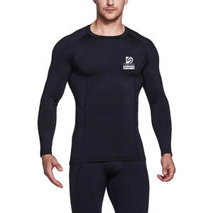 Chemises de compression personnalisées avec logo imprimé, coupe classique, manches longues, légères, pour hommes, en spandex/polyester, écologiques, séchage rapide - Product Image 1