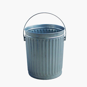 Aged Galvanized Hotel <b>Dustbin</b> - Product Image 2