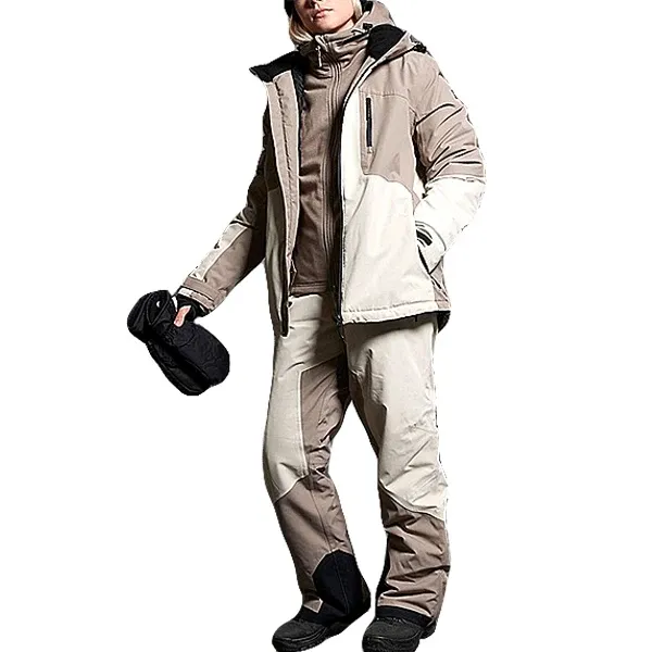 Disesuaikan 100% poliester dewasa hangat pakaian salju uniseks setelan Ski set pakaian bulu untuk wanita pria