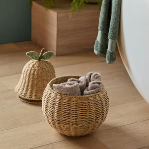 Cesta de almacenamiento de ratán en forma de pera hecha a mano de alta calidad, organizador decorativo de mimbre Natural, proveedor de Vietnam - Product Image 3