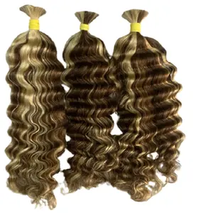 Factory Wholesale Best Quality Hot trend Curly and Wavy Vietnamese Bulk Hair Extensions without Weft Virgin hair