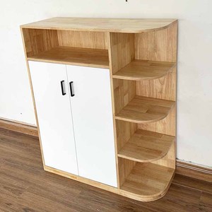 Meuble de salon moderne KG68064, armoire à chaussures en bois naturel avec étagères décoratives intégrées, montage facile, design durable - Product Image 5