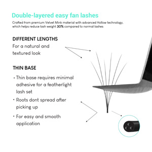 Extensions de cils individuelles faciles à poser, effet éventail en 1 seconde, extensions de cils en vison doux et moelleux, vente en gros OEM ODM - Product Image 6