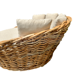 Minimalist One-Seater Daybed <b>Sofa</b> New Natural <b>Rattan</b> for Living Room - Product Image 3