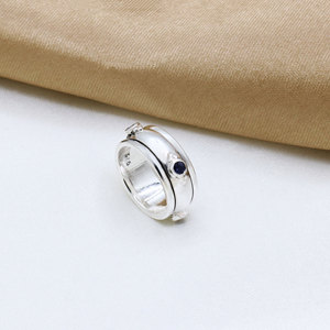 Achetez la dernière bague de méditation en argent sterling 925 avec pierre précieuse améthyste naturelle, bijoux fins en gros, cadeaux - Product Image 1