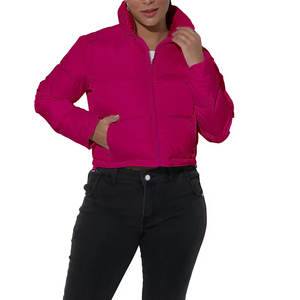 Chaqueta Corta Acolchada para Mujer, Resistente al Viento, Cálida para Invierno, con Cuello Alto, para Uso en Exteriores, Logotipo Personalizado al por Mayor con Impresión - Product Image 6
