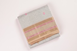ผ้าคลุมไหล่แบบสองชั้น Jhaad Pallu Saree ผ้าฝ้ายออร์แกนิค 100% ย้อมสีพื้น พร้อมเครื่องประดับแฟชั่น STUDIO N INF10 - Product Image 2