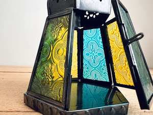 Lanternes en bois rustique et fer noir - Product Image 2