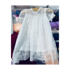 เดรสผ้าตาข่ายสำหรับเด็กผู้หญิงชุดเดรส3D หรูสไตล์ตะวันตกแขนสั้นขนาดใหญ่พิเศษสำหรับเด็กแรกเกิดสไตล์เวียดนาม - Product Image 4