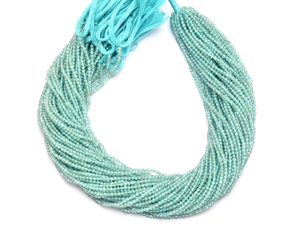 AAA+ Sky Apatite 2mm-2.5mm Gemstone Micro Faceted Beads Sea Blue Apatite Semiprecious Gemstone Rondelle Beads for <b>Jewelry</b> <b>Making</b> - Product Image 3