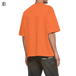เสื้อยืดผ้าฝ้าย300 GSM โอเวอร์ไซส์สำหรับผู้ชายเสื้อยืดครอปบ็อกซี่พิมพ์ลาย - Product Image 2