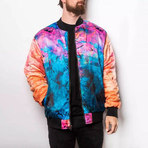 Chaqueta Bomber de Satén para Hombre, Personalizada al por Mayor, con Estampado de Equipo, de Alta Calidad, Transpirable, de Secado Rápido, Ecológica, Resistente al Viento, para Invierno - Product Image 1