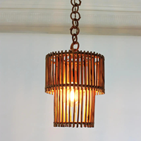 Lustre en bambou tissé à la main pour décoration rustique et bohème, abat-jour pour la maison ou la cuisine