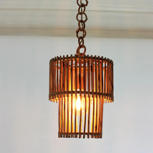 Pantallas colgantes Vintage antiguas, cubiertas de luz de bambú rústicas y de lujo, decoración de ratán tejido para uso en interiores en el hogar, hoteles, cafeterías - Product Image 6