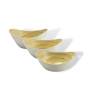 Ensaladera de bambú de tendencia-cuenco de madera 100% Natural en forma de barco, respetuoso con el medio ambiente y elegante, perfecto para ensalada - Product Image 2