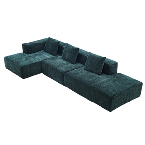 Sofá de Tres Plazas de Cuero Sintético de Alta Calidad, Totalmente Comprimido, para Sala de Estar de Apartamento o Uso en Hoteles - Product Image 3