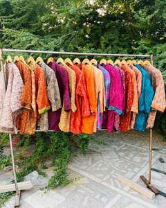 Women's Elegant Bohemian Silk <b>Kimono</b> Robe Free Size Short <b>Cover</b>-<b>Up</b> Jacket for Spring or Beach - Product Image 2