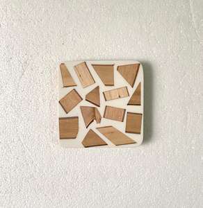 Nouveau design prix de gros sous-verre en résine et bois personnalisé carré en bois époxy sous-verre tasse à thé avec support ensemble artisanat de qualité supérieure - Product Image 4