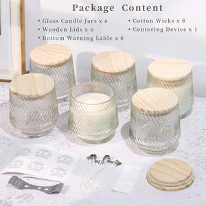 Bocaux à bougies en verre avec couvercles et étiquettes en bois pour la fabrication de bougies, fournitures pour la fabrication de bougies, fournitures en gros pour la fabrication de bougies - Product Image 3