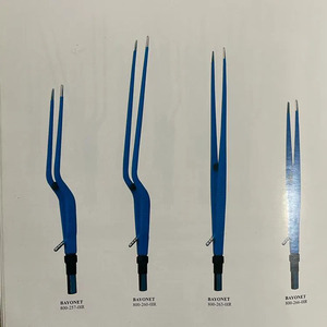 Pinzas bipolares de irrigación hechas de acero inoxidable, pinzas bipolares de calidad profesional rectas y curvas de bayoneta de amrid quirúrgico - Product Image 6