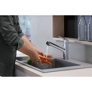 High-quality Chrome Kitchen Faucet with Pull-out Spout and Single Lever Design-HANSGROHE - Product Image 3