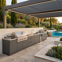 Cuisine extérieure de jardin en acier inoxydable 304 de haute qualité, sans formaldéhyde, anti-déformation, avec conception gratuite