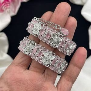 100% High Quality Latest Designs Fashionable Bangles Sets Custom Sizes & Colors Silver Plated Handmade Bangles Jewelry For Women - Product Image 4