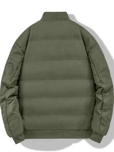 Vêtements d'hiver rembourrés à col baseball surdimensionné à fermeture éclair en gros pour hommes Veste matelassée Vêtements décontractés Veste pour hommes - Product Image 2