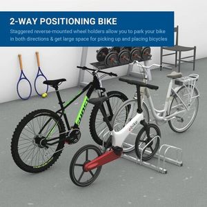 Soporte de Piso para 4 Bicicletas, Organizador de Almacenamiento de Bicicletas de Aleación y Acero, Soporte de Estacionamiento para Bicicletas - Product Image 3