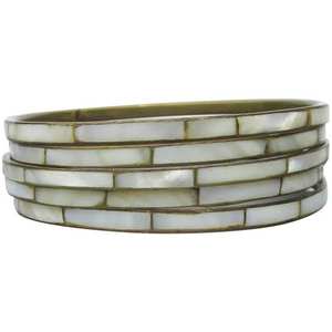 Bracelet traditionnel en laiton et nacre plaqué or fait à la main pour femmes, accessoires de bijoux - Product Image 1