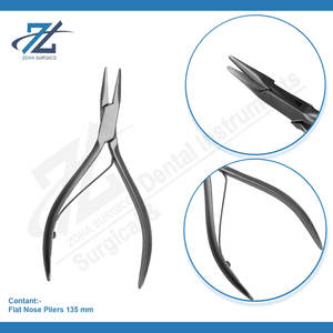 Pince à bec plat 135 mm, acier inoxydable de haute qualité, usage dentaire professionnel, poignée ergonomique manuelle, outil de précision, fabricant - Product Image 4