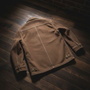 เสื้อโค้ทหนังนูบัคสไตล์วินเทจสำหรับผู้ชาย เสื้อแจ็คเก็ตแบบติดกระดุม สไตล์ช่างฝีมือ งานหนัก ผิวสัมผัสแบบเก่า  สำหรับงานอุตสาหกรรม - Product Image 5