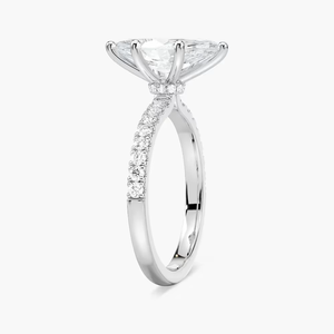 Anillo de Compromiso con Diamante Cultivado en Laboratorio, Corte Marquesa, 1.20 CTW, Certificado IGI, Oro Sólido de 14K - Product Image 4