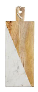 Modern White Marble and Wood Cheese <b>Board</b> Charcuterie Platter with Hanging Loop Decorative <b>Pastry</b> & Chopping <b>Board</b> for Kitchen - Product Image 2