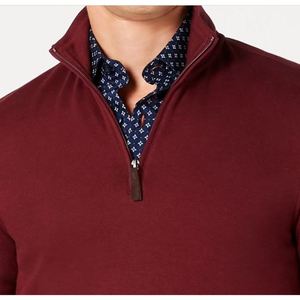 Maglione Classico da Uomo Tasso Elba in Cashmere con Zip 1/4, Colore Vino, Taglia X-Large, Stile Invernale Classico, Mezza Manica, Stampa a Motivi - Product Image 2