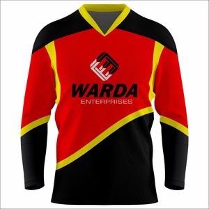 Impression numérique personnalisée pour maillots de hockey sur glace sans manches respirants, uniformes en gros, 100% polyester, service OEM - Product Image 5