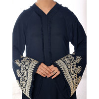 Nouvelle Abaya Musulmane de Haute Qualité – Fabricant Professionnel – Respirante, Manches Longues, Décontractée, Tricot Unie Brodé avec Boutons