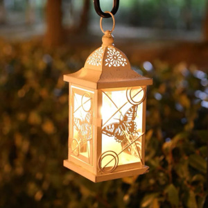 Custom Cutout <b>Moroccan</b> Candle Holder Mini Black White Glass Lanterns Metal Table Hanging <b>Decorative</b> Box for Christmas Weddings - Product Image 5