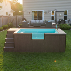 Équipements de piscine en Chine, jacuzzi en bois, spa, piscine à immersion, prix des piscines hors sol, petite piscine avec fenêtre en verre. - Product Image 2