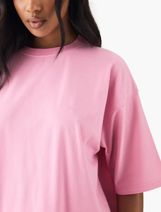 Venta al por mayor de diseño personalizado pesado algodón Jersey camiseta de mujer 280 GSM Oversized DTF impreso logotipo para el verano - Product Image 2