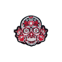 Patchs personnalisés faits main en tissu sergé Skelton, brodés, en PVC, en chenille, tissés, imprimés, en bullion, en tissu, en forme de cœur et de fleur