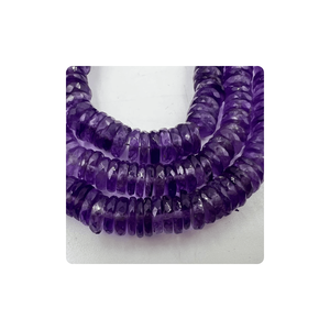 Cuentas en forma de nivel Heishi facetadas de amatista Rosa Natural de calidad superior internacional Alif de fábrica india, fabricación de joyas de 7-10mm - Product Image 1