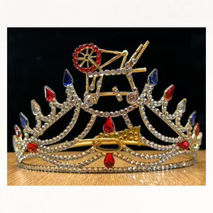 Couronne maçonnique en strass : Héroïnes de Jéricho, Matrone dorée, couronne réglable, personnalisation de la couleur, logo, étoile provinciale, meilleure qualité - Product Image 1