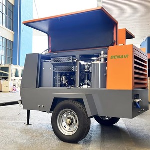 Trailer Mounted Industrial Pneumatic Compressor Portable Screw Air Compressor for <b>Sandblasting</b> Drilling Rig Use - Product Image 1