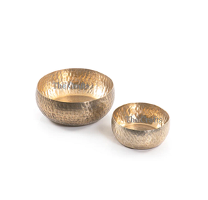 Set Of Two Round Shape Chocolates Bowl In Aluminium Gold Color Salad Serving Bowl <b>For</b> Home Dinnerware Use - Product Image 3