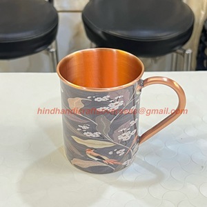 Diseño personalizado 100% Cilindro de cobre Moscow Mule Tazas con logotipo grabado de una pieza por fabricante indio - Product Image 3