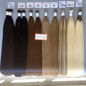 ผมต่อของมนุษย์เกรด12A ผมตรงจากผู้บริจาคย้อมผมมีอายุการใช้งานยาวนาน - Product Image 3