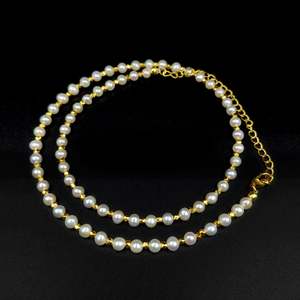 Collier de perles d'eau douce rondes lisses de 4 mm - Product Image 4